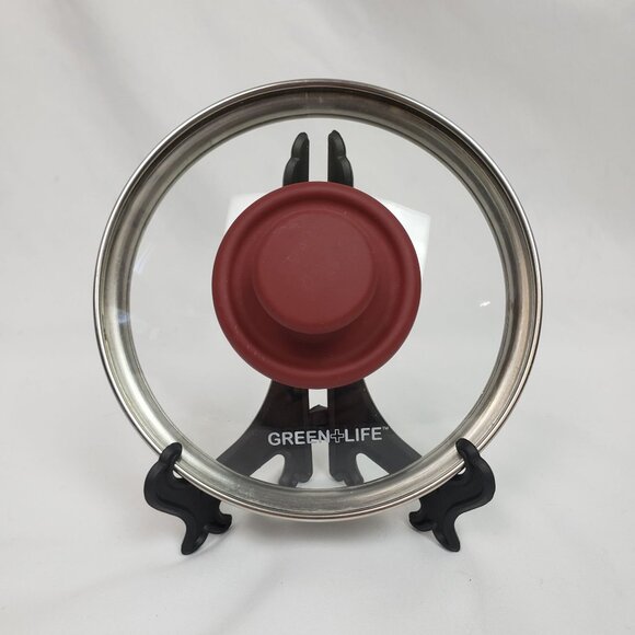 Green Life Tempered Glass Replacement Lid Only Red 6" EXCELLENT CONDITION!!! - Picture 2 of 4